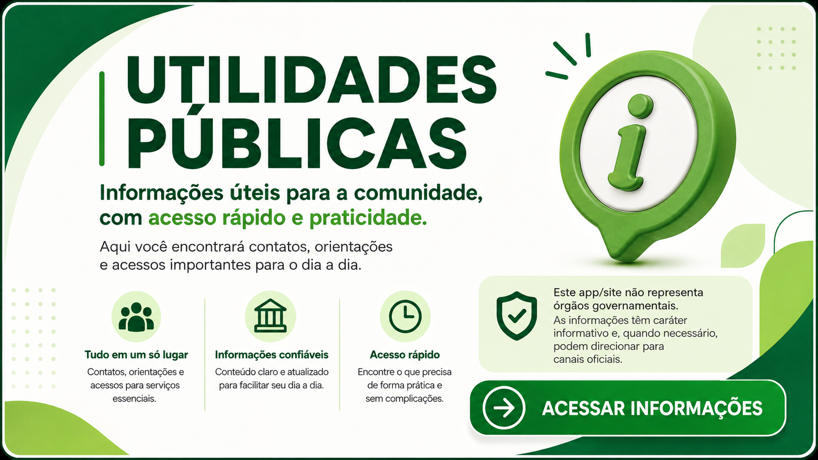 Utilidades Públicas: informações úteis para a comunidade
